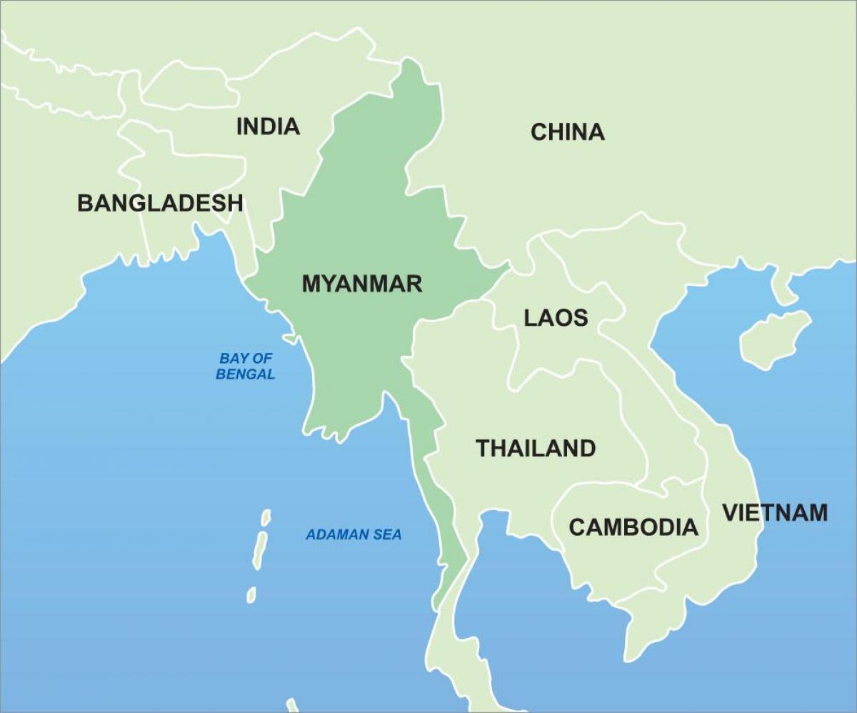ミャンマーにおけるアジア地図