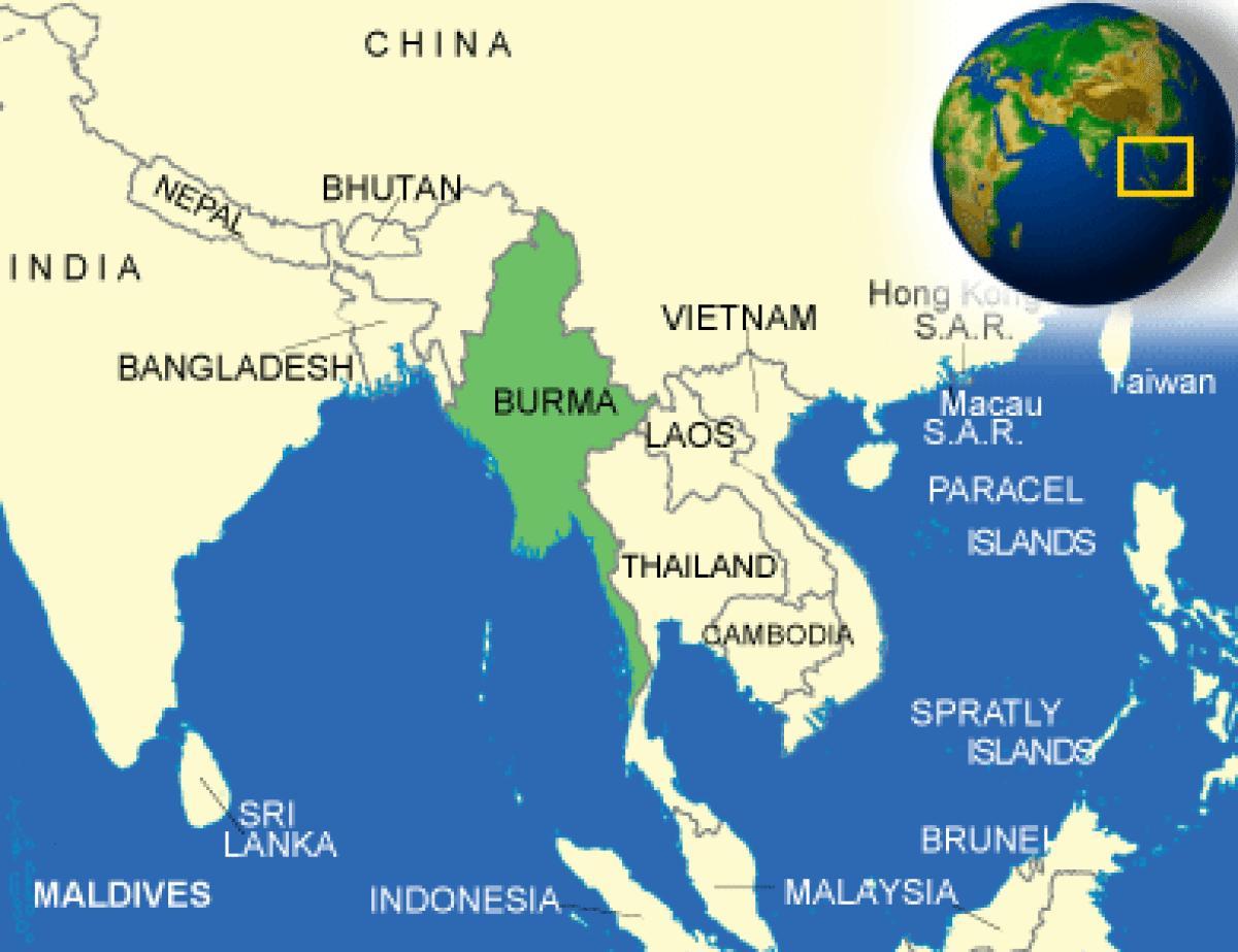 ビルマやミャンマーの地図