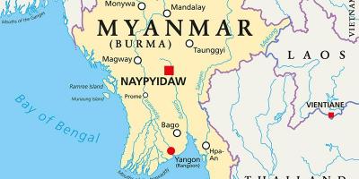 ミャンマー国の地図