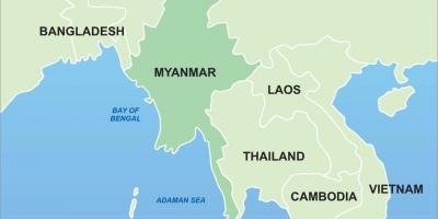 ミャンマーにおけるアジア地図