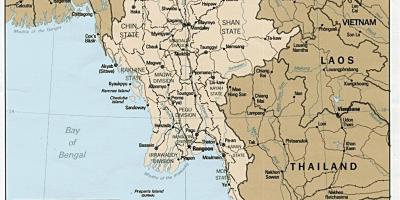ヤンゴンのビルマの地図