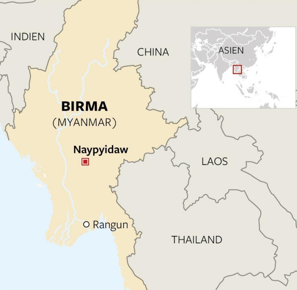 ビルマの場所の世界地図 所ミャンマーにおける世界地図 南 東アジア アジア