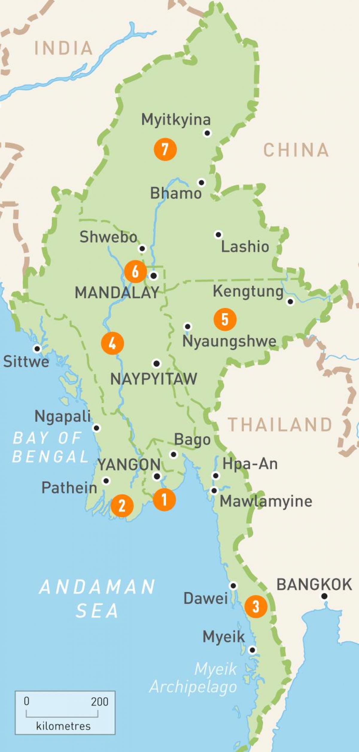 ミャンマー州地図 地図のミャンマー国 東南アジア アジア